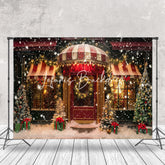 Lofaris Store Door Gifts Snow Scene Trees Christmas Backdrop